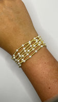 Gold and Pearl Stretch Bracelet