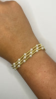 Gold and Pearl Stretch Bracelet