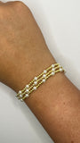 Gold and Pearl Stretch Bracelet