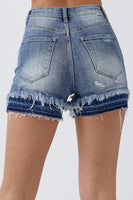 Pateched Denim Shorts