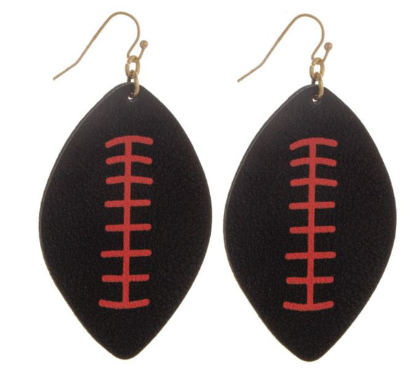 Football Faux Leather Earrings