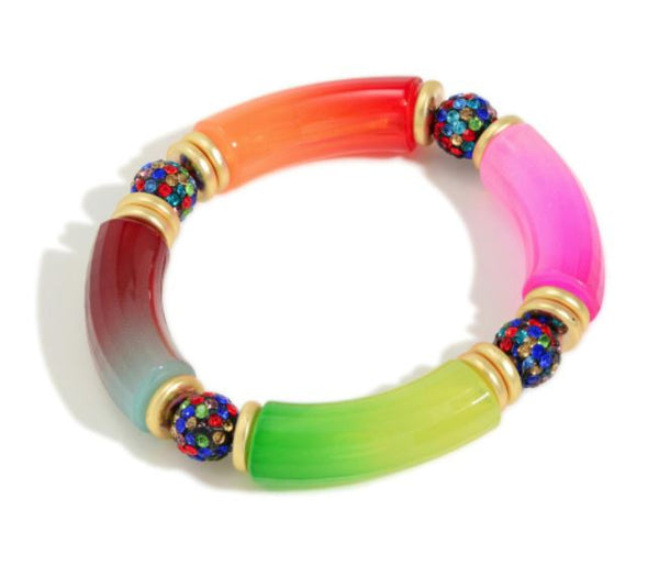 Acrylic Tube Bead Bracelet