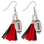 Red and Black Football Earrings