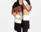 Black / Rust Corlorblock Knit Cardigan