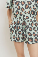 Leopard Print Knitted Shorts