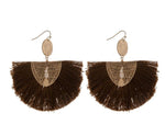 Brown Tassel Fan Earrings