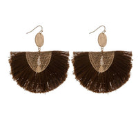 Brown Tassel Fan Earrings