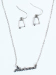 Silver Tone Alabama Earring & Necklace Set