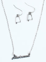 Silver Tone Alabama Earring & Necklace Set