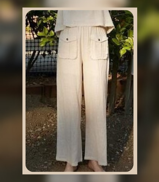 Striped Linen Pants in Oatmeal Stripe — LeParisPetit by I love linen